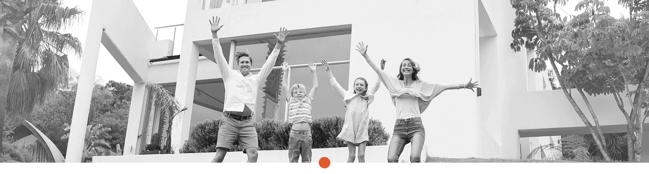 Family outside their home