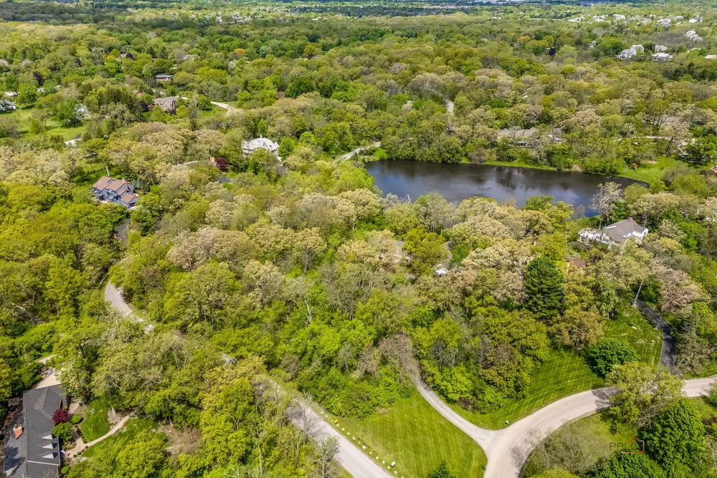 A wooded residential road in Kildeer